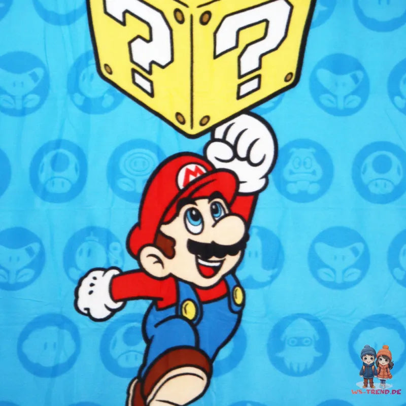 Super Mario Kinder Fleecedecke leichte Kuscheldecke 100x140 cm - WS-Trend.de