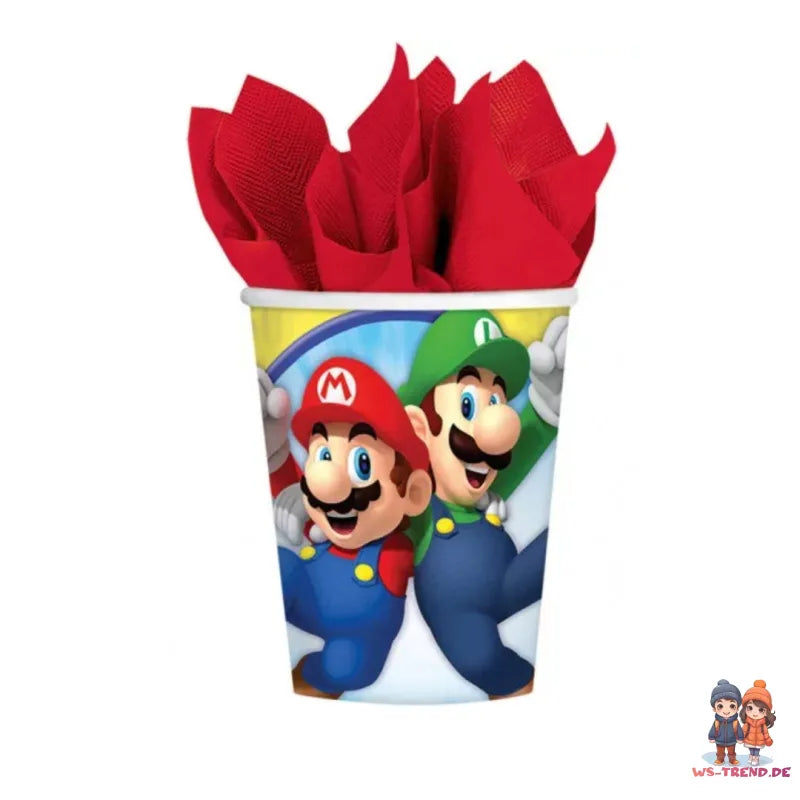 Super Mario Kinder Partyset Deko Set 36tlg. - WS-Trend.de Geburtstag 36tlg.Geschirr