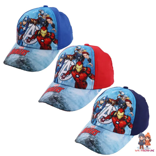 Marvel Avengers - Kinder Baseball Kappe Basecap - WS-Trend.de Jungen Mütze Thor Ironman Hulk Größe 52 54 56