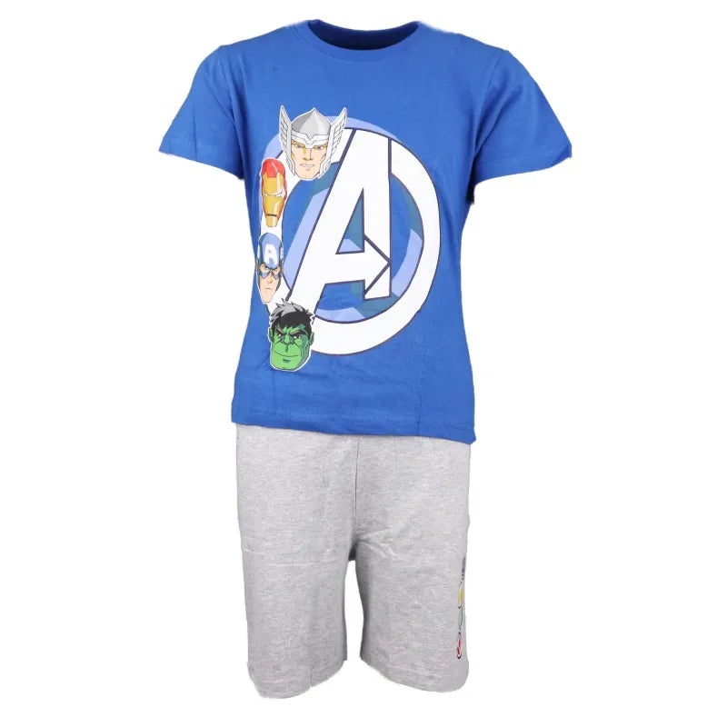 Marvel Avengers Kinder Schlafanzug Pyjama WS Trend.de kurz Sleepwear 104 134 baumwolle