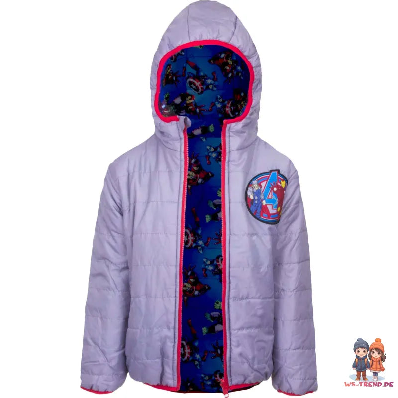 Marvel Avengers Kinder Wende Jacke - Größe 104 bis 140 - WS-Trend.de Hulk America Kapuze Jungen Gr. 104-140