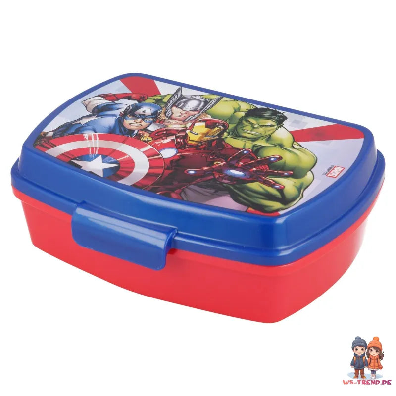 Marvel Avengers 4er Set Lunchbox mit Trinkbecher und Besteck - WS-Trend.de 4 teiliges Lunch - Brotdose