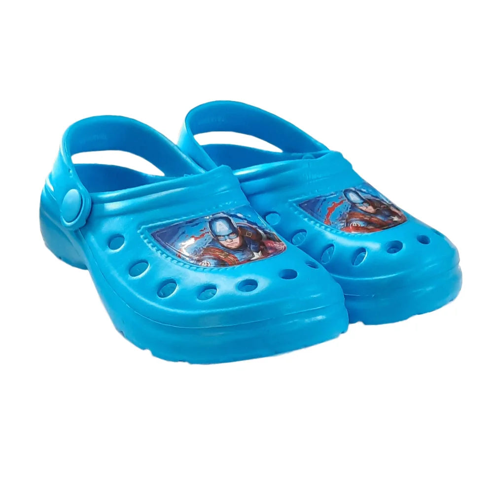 Marvel Captain America - Sandalen Clogs Badeschuhe Blau - WS-Trend.de Avengers Capain Kinder Latschen Jungen