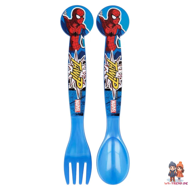 Marvel Spiderman 4 teiliges Set Lunchbox mit Trinkbecher und Besteck - WS-Trend.de Marcel Lunch - Brotdose - Trinkflasche