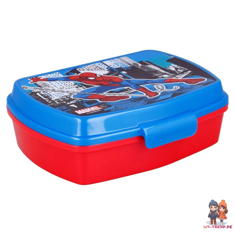 Marvel Spiderman 4 teiliges Set Lunchbox mit Trinkbecher und Besteck - WS-Trend.de Marcel Lunch - Brotdose - Trinkflasche