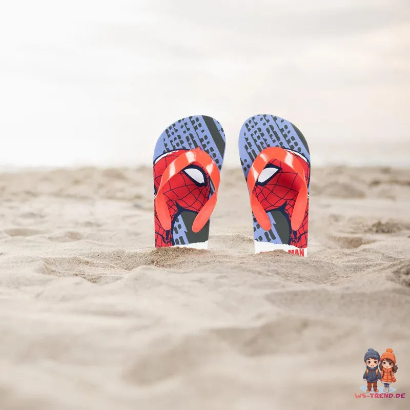 Marvel Spiderman Jungen Flip Flops - WS-Trend.de Zehentrenner - Kinder Sandalen - Latschen Blau