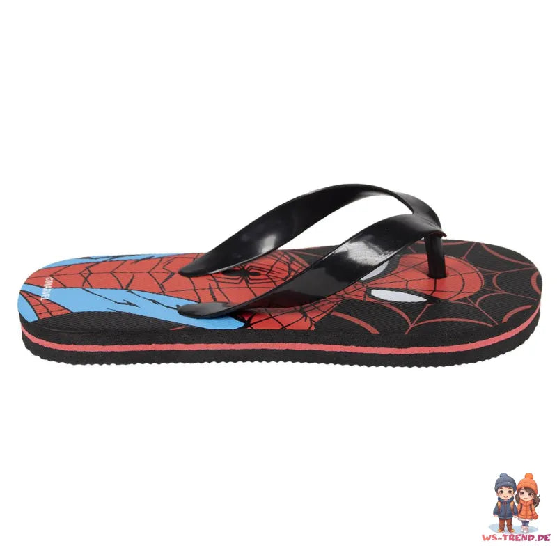 Marvel Spiderman Jungen Flip Flops - WS-Trend.de Zehentrenner - Kinder Flops- Badeschuhe Latschen Schwarz