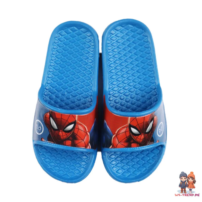 Marvel Spiderman Kinder Badelatschen Sandalen - WS-Trend.de Schuhe Rot Blau Gr. 24 bis 31