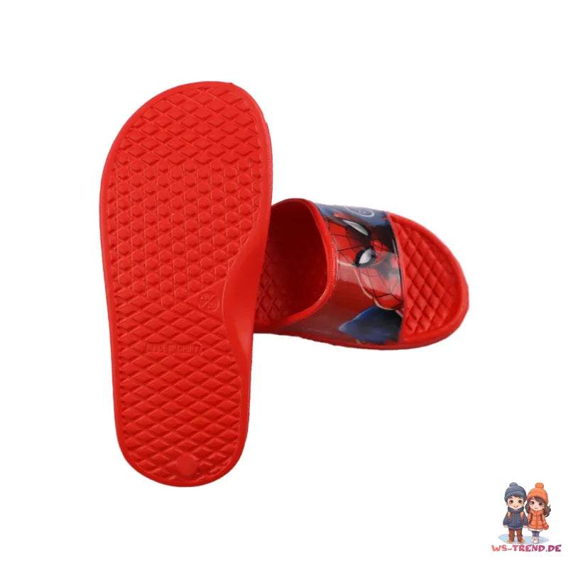 Marvel Spiderman Kinder Badelatschen Sandalen - WS-Trend.de Schuhe Rot Blau Gr. 24 bis 31
