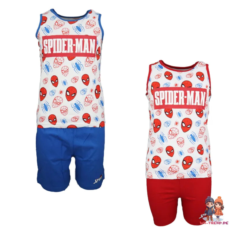 Marvel Spiderman Kinder Schlafanzug Pyjama kurz - WS-Trend.de Nachtwäsche 98-128 baumwolle