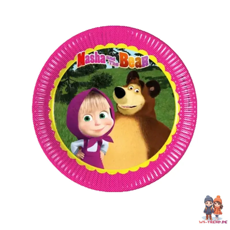 Mascha und der Bär Partyset Deko Set 36tlg. - WS-Trend.de Geburtstag 36tlg.Geschirr