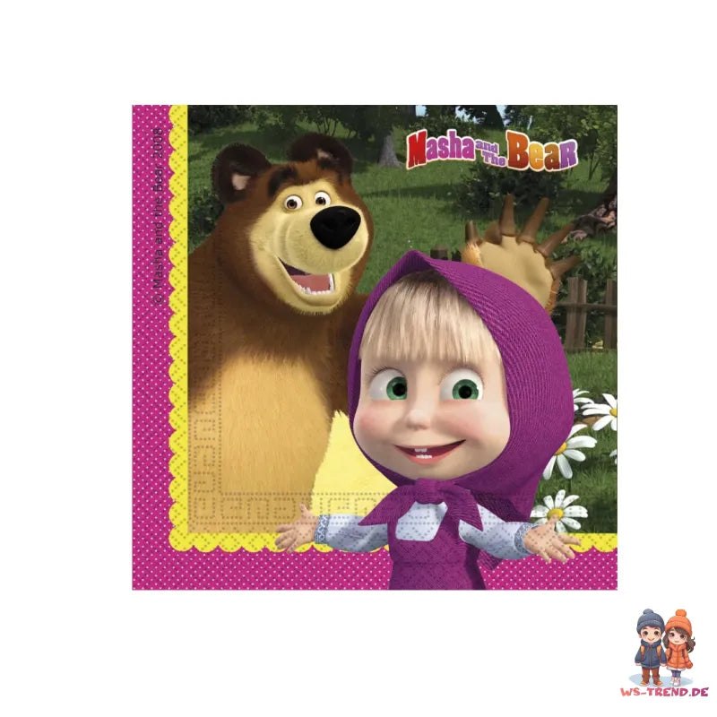 Mascha und der Bär Partyset Deko Set 36tlg. - WS-Trend.de Geburtstag 36tlg.Geschirr