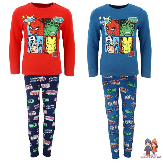 Marvel Avengers Kinder langarm Schlafanzug Pyjama - WS-Trend.de Jungen lang Sleepwear 104-134