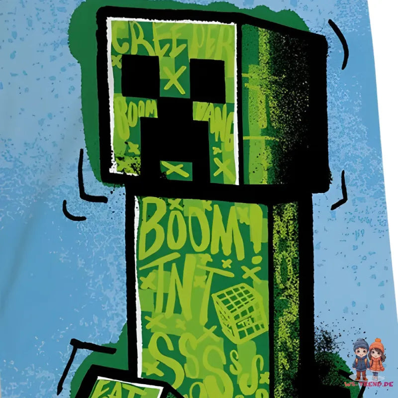 MInecraft Gamer Creeper Badetuch Strandtuch 70x140 cm 100% Baumwolle WS Trend.de Minecraft Mikrofaser Badehandtuch XL