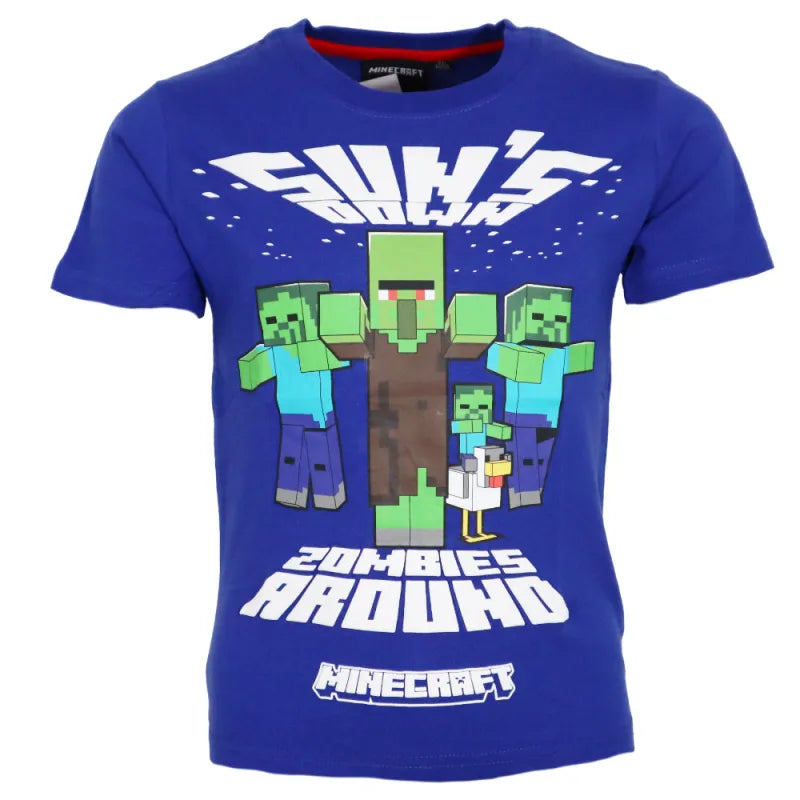 Minecraft Zombie Kinder kurzarm T-Shirt - WS-Trend.de Gamer Kurzarm Shirt Baumwolle 116 bis 152