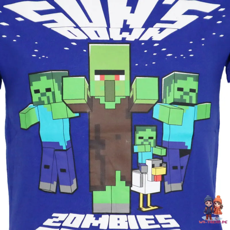 Minecraft Zombie Kinder kurzarm T-Shirt - WS-Trend.de Gamer Kurzarm Shirt Baumwolle 116 bis 152