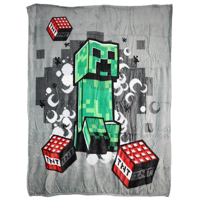 Minecraft Creeper Flanell Fleecedecke Kuscheldecke Wohndecke 130x160 cm - WS-Trend.de