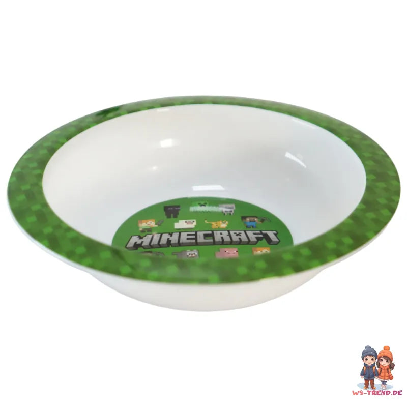 Minecraft Creeper Kinder Geschirr Set Teller Schüssel Becher - WS-Trend.de Geschirr-Set 3 teilig Alex Steve