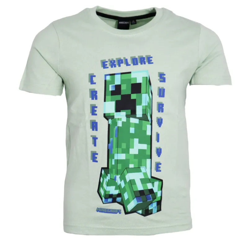 Minecraft Gamer Creeper Kinder kurzarm T-Shirt - WS-Trend.de Kurzarm Shirt Baumwolle 116 bis 152