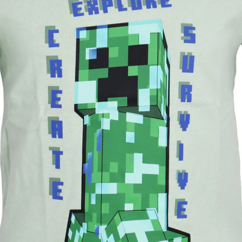 Minecraft Gamer Creeper Kinder kurzarm T-Shirt - WS-Trend.de Kurzarm Shirt Baumwolle 116 bis 152