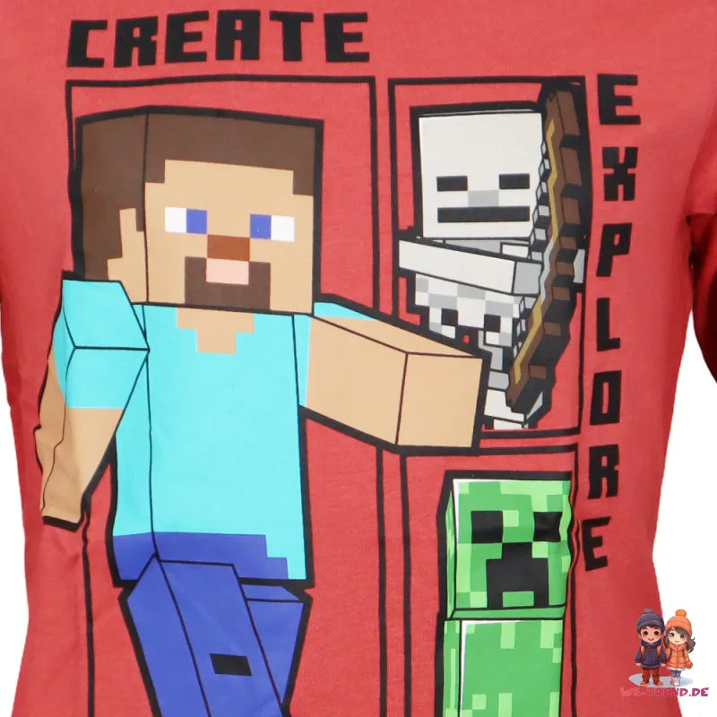 Minecraft Steve Creeper Kinder Jungen Langarmshirt Shirt - WS-Trend.de 116-152 100% Baumwolle