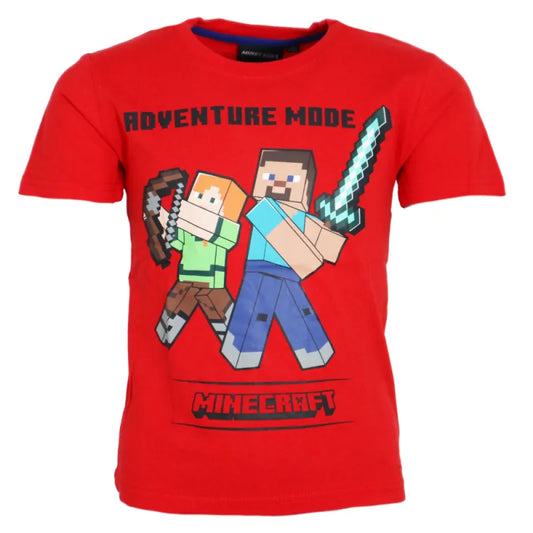 Minecraft Gamer Steve Alex Kinder kurzarm T-Shirt - WS-Trend.de Kurzarm Shirt Baumwolle 116 bis 152