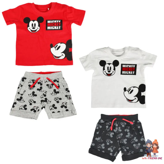 Disney Mickey Maus Baby Kurzarm Shirt und Shorts - WS-Trend.de kurzarm T-Shirt Gr. 62 - 86 für Jungen
