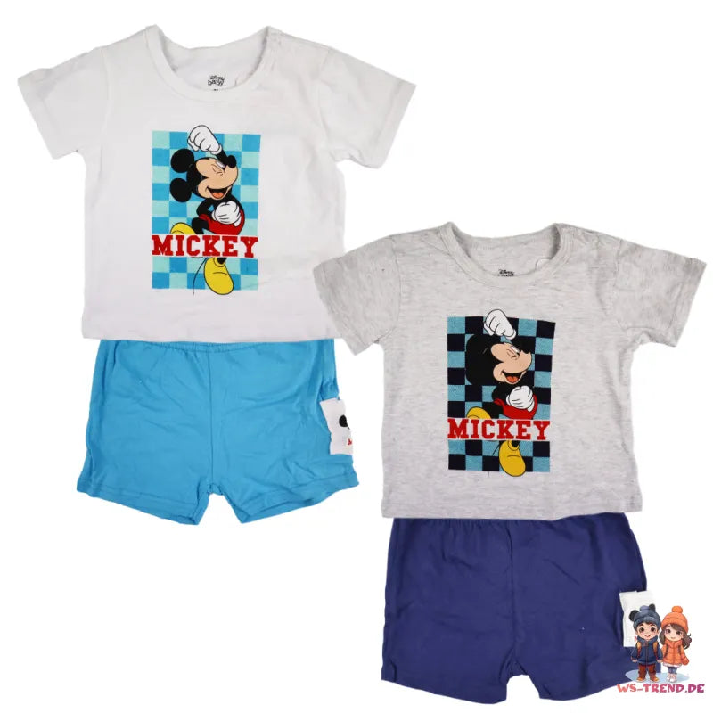 Disney Mickey Maus Baby Kurzarm Shirt und Shorts - WS-Trend.de kurzarm T-Shirt Gr. 62 - 86 für Jungen