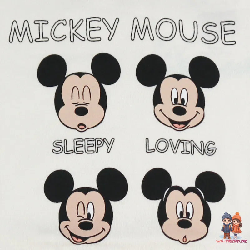 Disney Mickey Maus Baby Kleinkind kurzarm Body Strampler - WS-Trend.de Schlafanzug Gr. 68 - 92