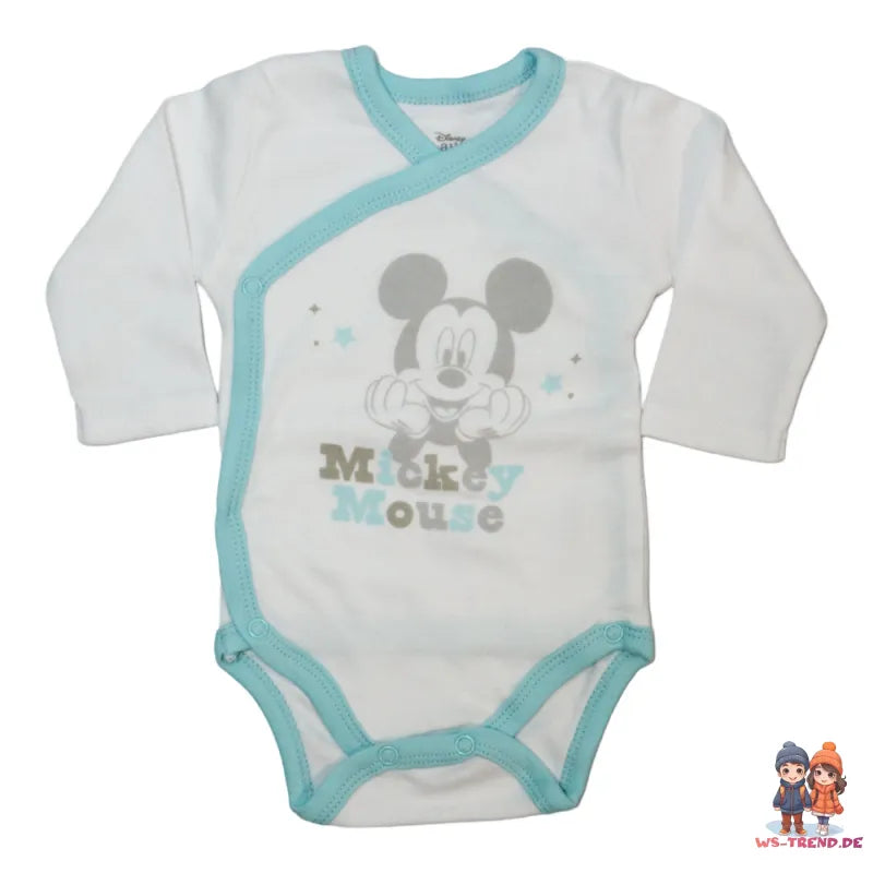 Disney Mickey Maus Baby 4 tlg Set Body Hose Lätzchen Mütze - WS-Trend.de Gr. 56 - 74 Baumwolle