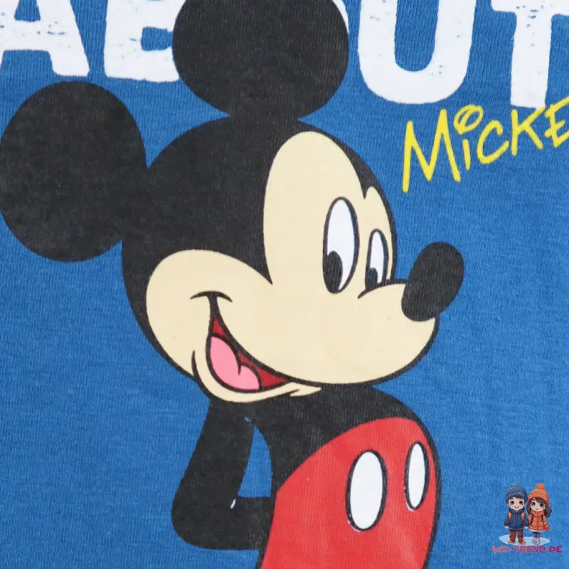 Disney Mickey Maus Kinder langarm T Shirt WS Trend.de Langarm Blau Rot für Jungen Baumwolle