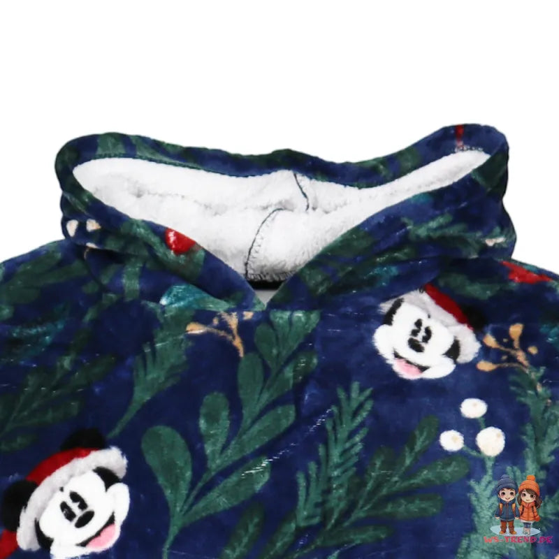 Disney Mickey Maus Weihnachten Kuschelponcho mit Ärmeln Kapuze Tasche S-L - WS-Trend.de