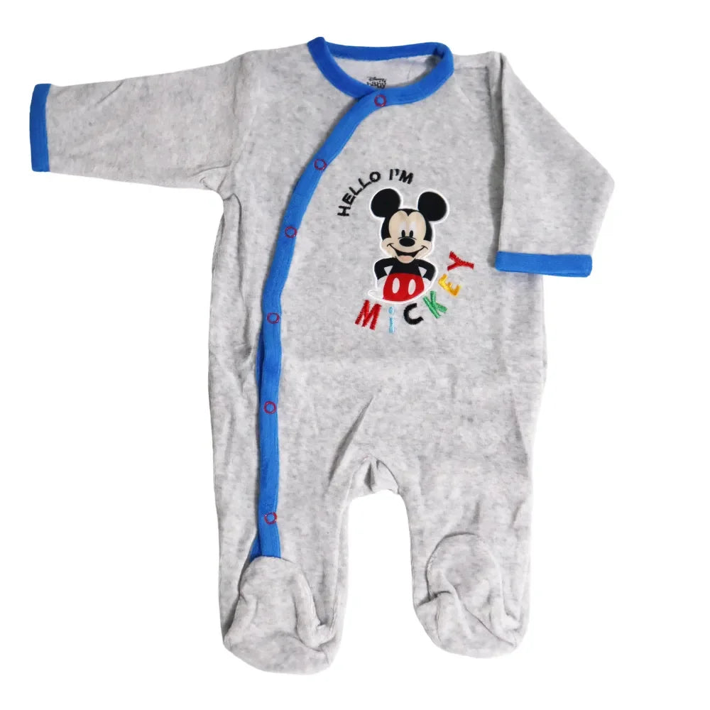 Disney Mickey Maus Baby Velours langarm Strampler Einteiler - WS-Trend.de Kleinkind Velour Body Gr. 62 - 92