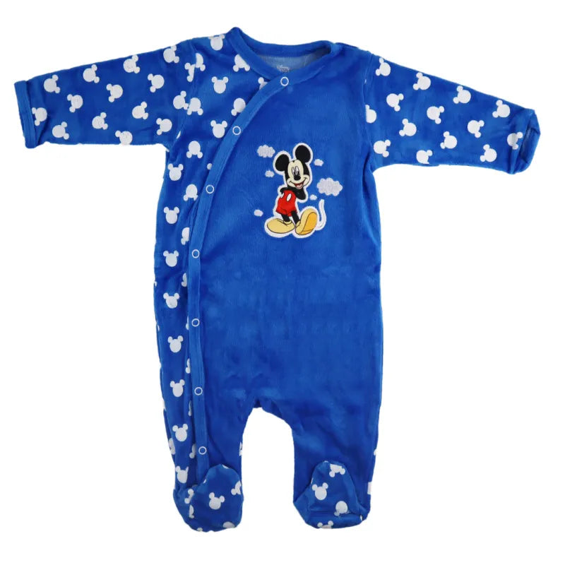 Disney Mickey Maus Baby Velours langarm Strampler Einteiler WS Trend.de Kleinkind Velour Body Gr. 62 92