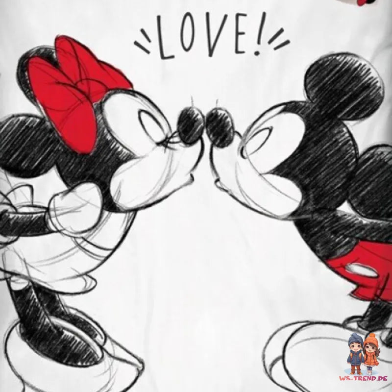 Disney Minnie Mickey Maus Kinder Bettwäsche Set 135-140x200 65x65 Bio Baumwolle - WS-Trend.de