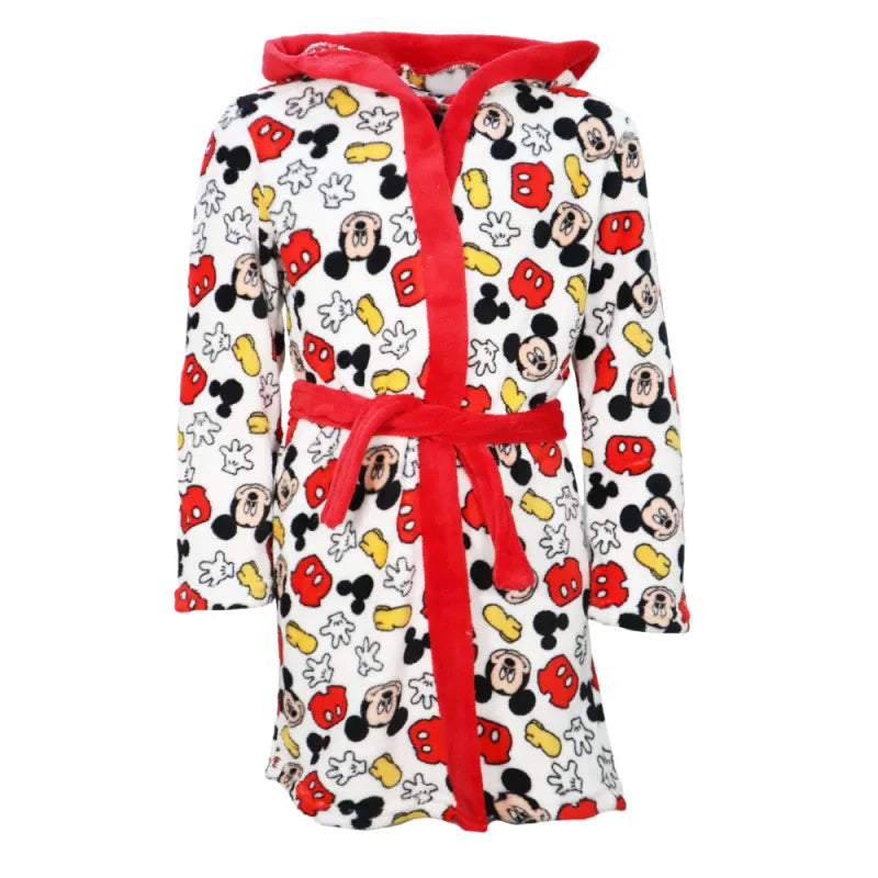 Disney Mickey Maus Kinder Mikrofaser Hausmantel Bademantel - WS-Trend.de Jungen Coral Fleece mit Kapuze Gr. 98 - 128