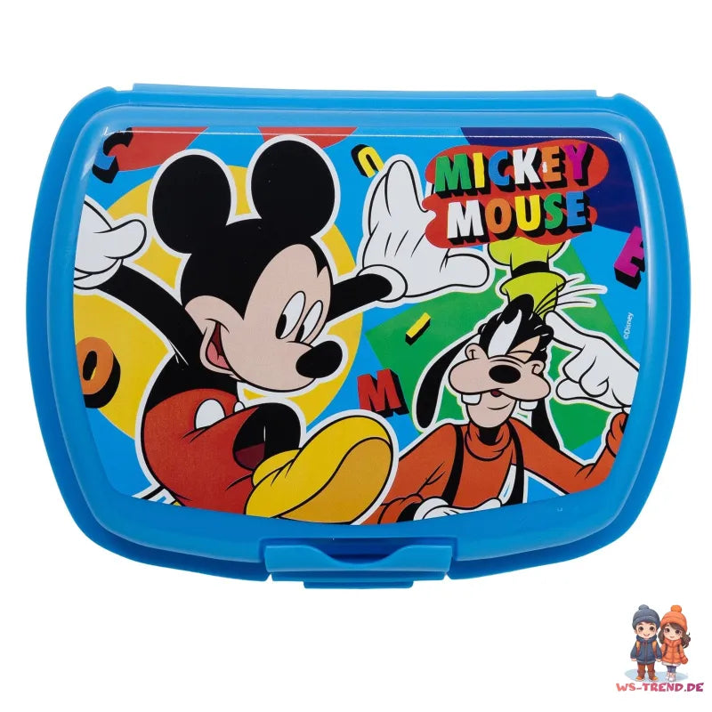 Mickey Maus 4 teiliges Set Lunchbox mit Trinkbecher und Besteck - WS-Trend.de