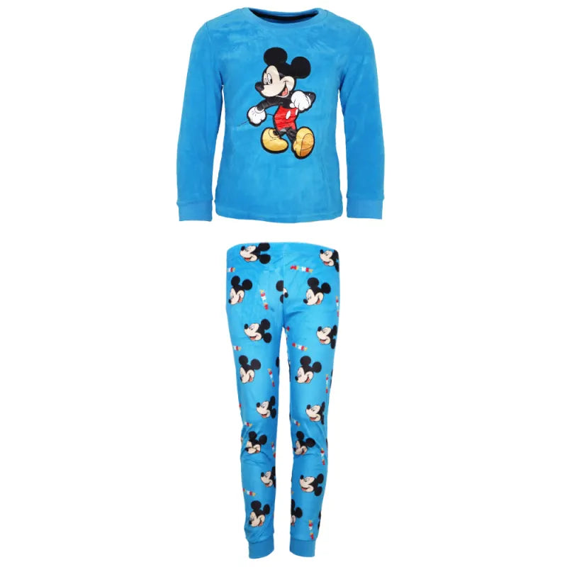 Disney Mickey Maus Kinder Velours Schlafanzug Pyjama Nachtwäsche - WS-Trend.de Gr. 104-134