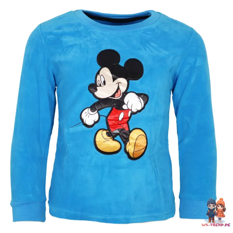 Disney Mickey Maus Kinder Velours Schlafanzug Pyjama Nachtwäsche - WS-Trend.de Gr. 104-134