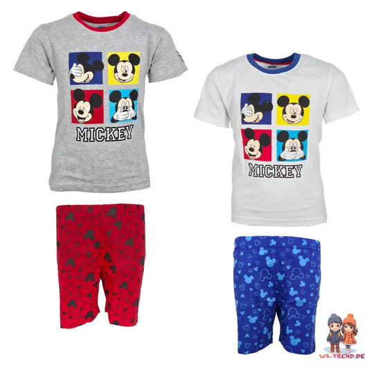 Disney Mickey Maus Kinder kurzarm Schlafanzug Pyjama Shirt Shorts - WS-Trend.de 98-128