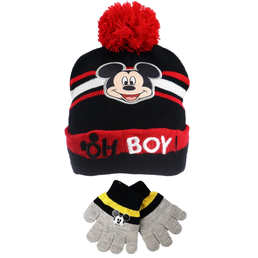 handschuhe mickey mouse Disney Mickey Maus 2tlg Set Kinder Herbst Wintermütze plus Handschuhe – WS-Trend
