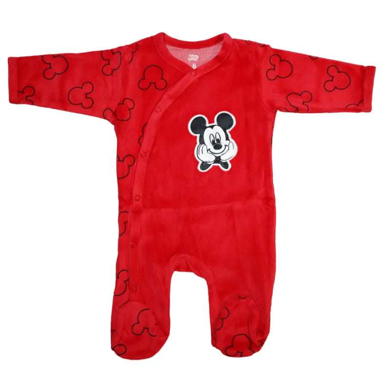 Disney Mickey Maus Baby Velours langarm Strampler Einteiler - WS-Trend.de Kleinkind Velour Body Gr. 62 - 92