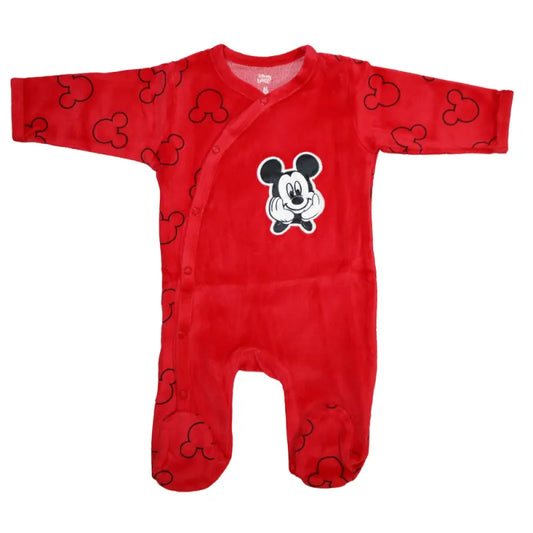 Disney Mickey Maus Baby Velours langarm Strampler Einteiler - WS-Trend.de Kleinkind Velour Body Gr. 62 - 92