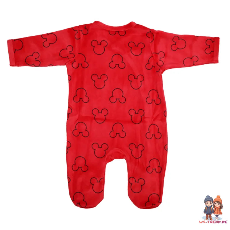 Disney Mickey Maus Baby Velours langarm Strampler Einteiler - WS-Trend.de Kleinkind Velour Body Gr. 62 - 92