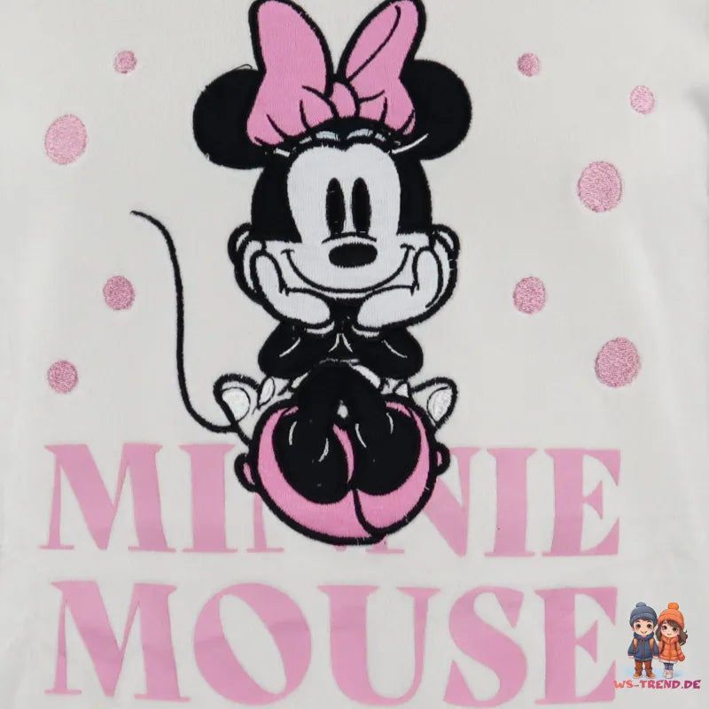Disney Minnie Maus Mädchen Kinder Velour Pullover Sweater Pulli - WS-Trend.de Gr. 104 - 134