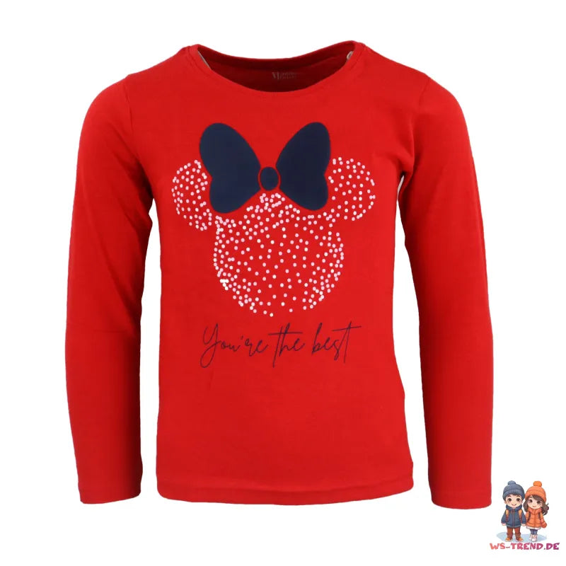 Disney Minnie Maus Kinder Schlafanzug Pyjama lang - WS-Trend.de Mädchen 104 - 134 Baumwolle