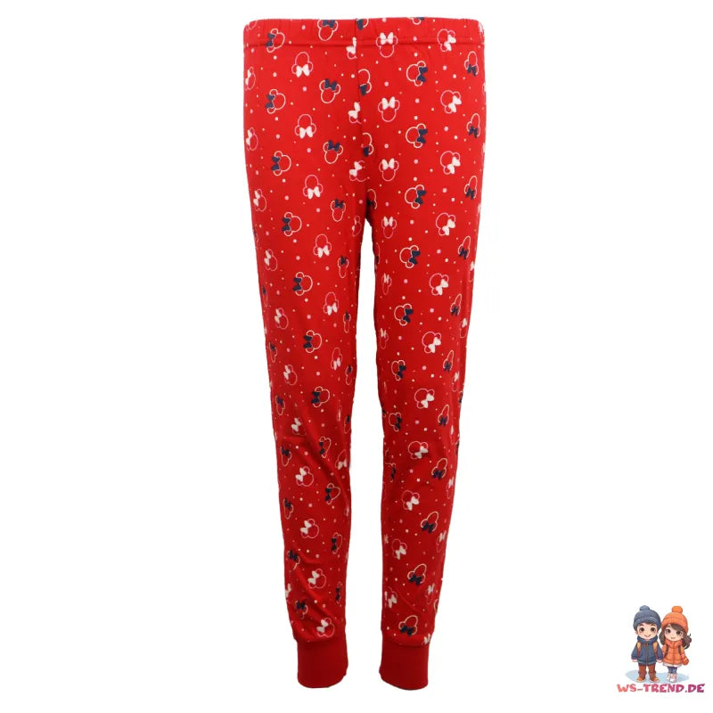 Disney Minnie Maus Kinder Schlafanzug Pyjama lang - WS-Trend.de Mädchen 104 - 134 Baumwolle