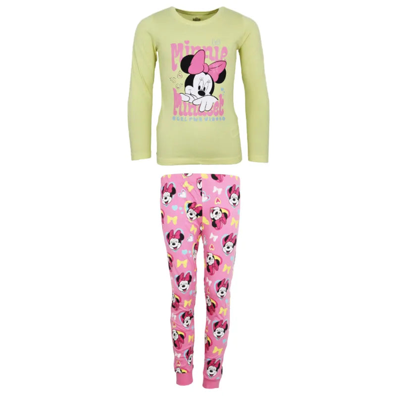 Disney Minnie Maus Mädchen Kinder Schlafanzug Pyjama lang - WS-Trend.de 104 - 134 Baumwolle