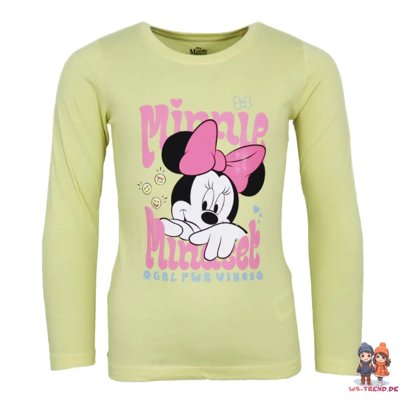 Disney Minnie Maus Mädchen Kinder Schlafanzug Pyjama lang - WS-Trend.de 104 - 134 Baumwolle