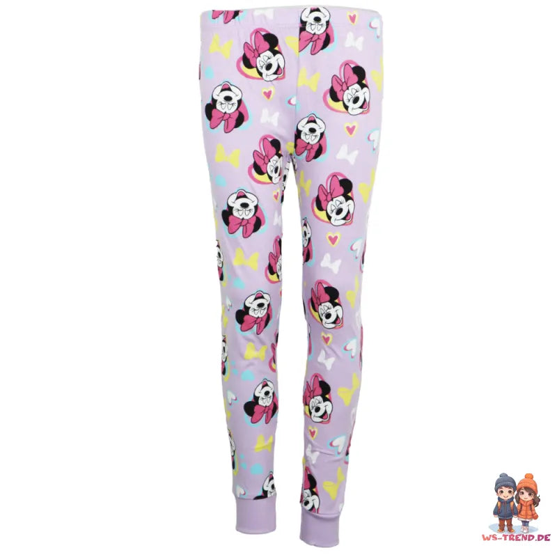 Disney Minnie Maus Mädchen Kinder Schlafanzug Pyjama lang - WS-Trend.de 104 - 134 Baumwolle